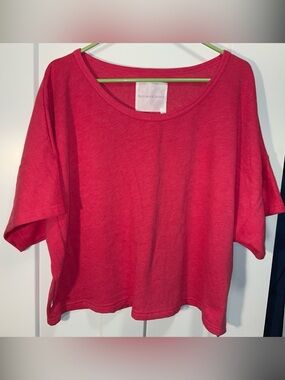 Victoria's Secret Hot Pink Boxy Scoop Crop Top